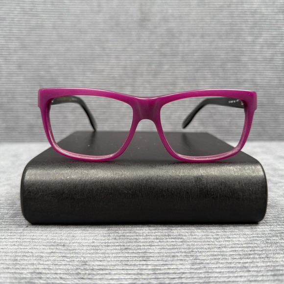 Carraro Eyewear Design Accessories - Carraro Eyewear Design 153 Purple Black Rectangular Y2k Frames Italy 55-15-140